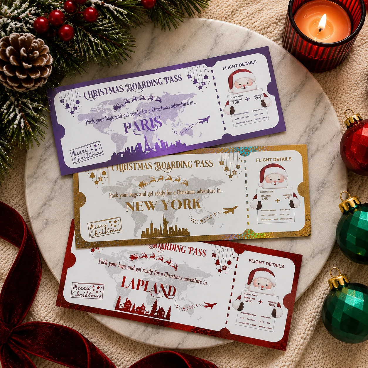 Christmas Trip Reveal Boarding Pass
