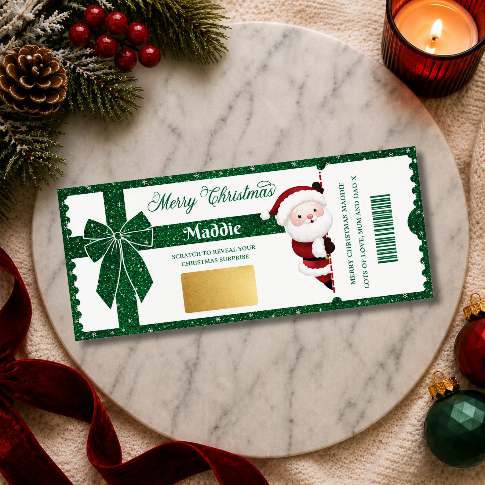 Christmas Scratch-To-Reveal Ticket — Santa